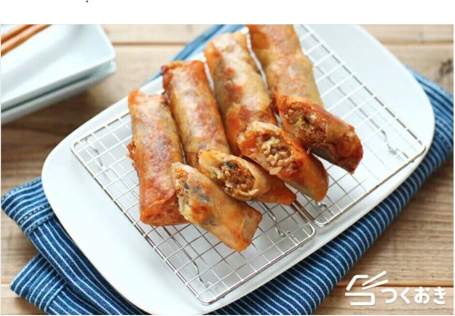 なすと春雨のミニ春巻き