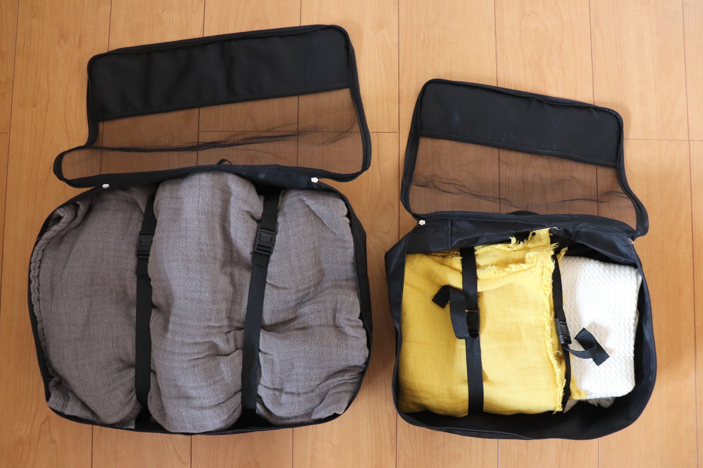 【3COINS】旅行や収納に便利！スリコのトラベルポーチ７点セット