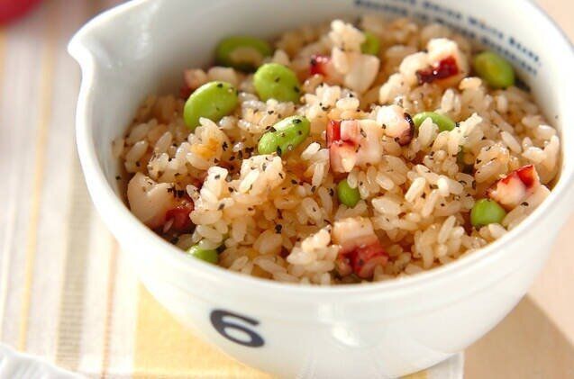 タコのシンプル炊き込みご飯