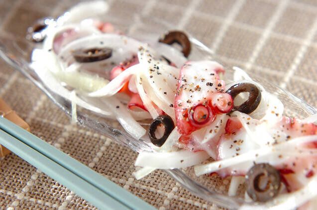 簡単新玉ネギとタコのマリネ