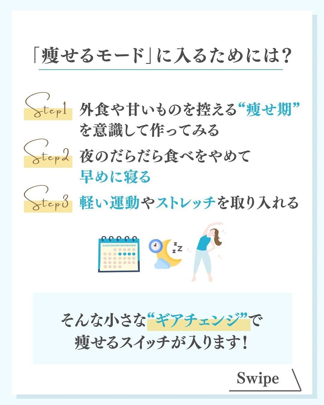 「痩せるモード」へのギアチェンジ