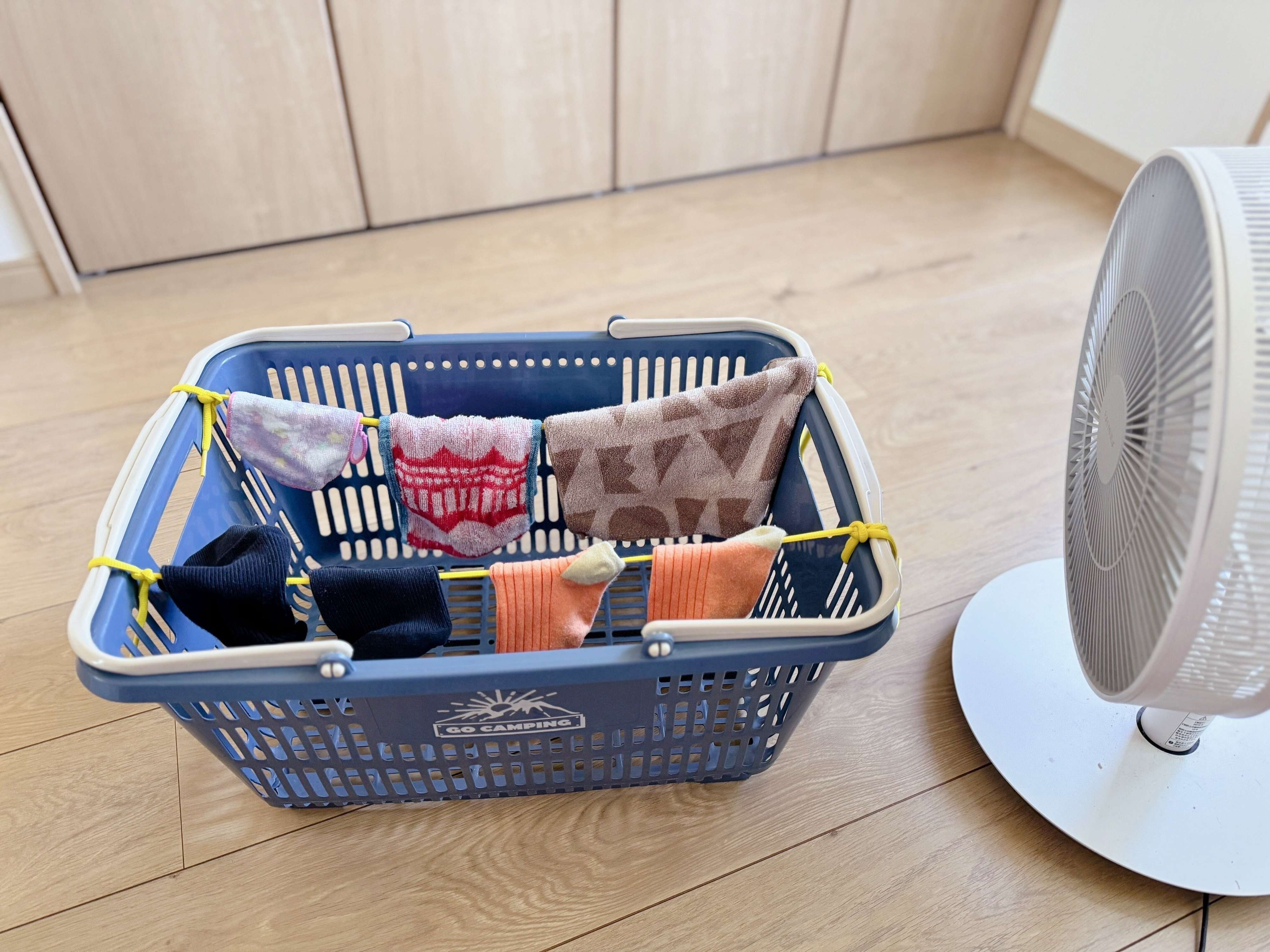 小物を干すスペースの増設にも