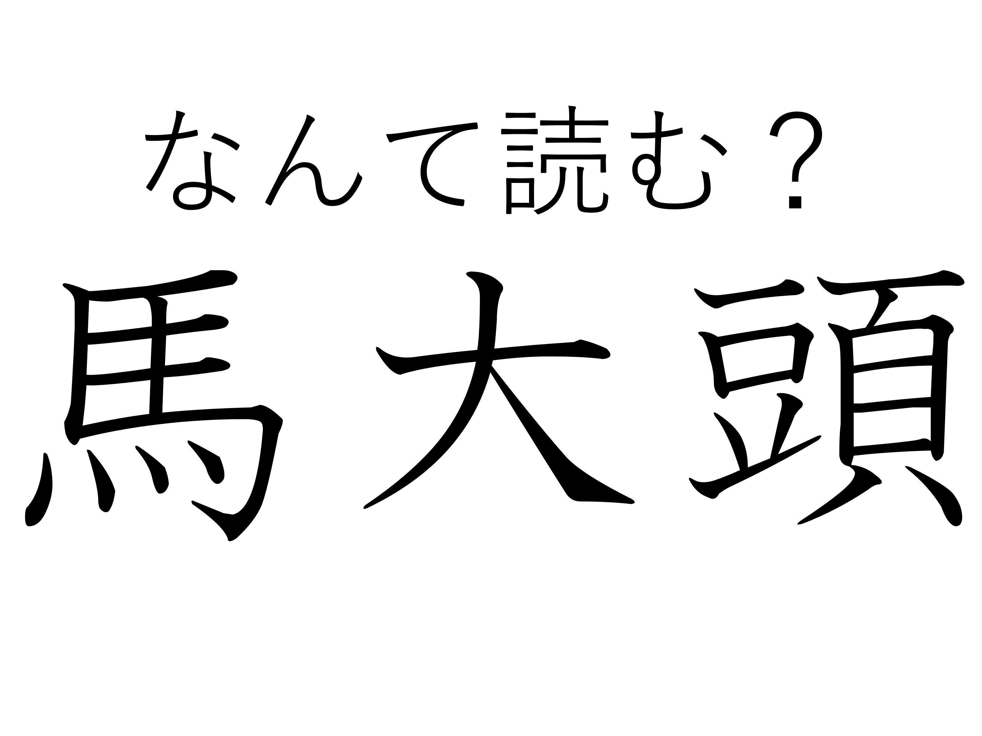 変わったところで人気！難読漢字「馬大頭」はなんて読む？