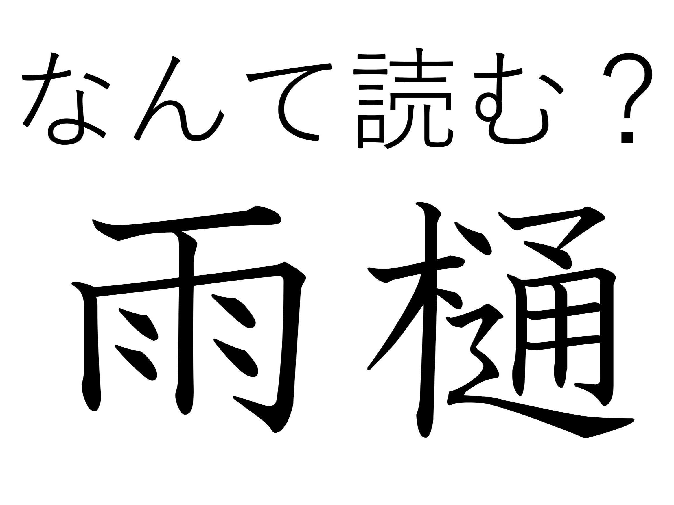 けっこう身近にあるから探してみて！難読漢字「雨樋」はなんて読む？
