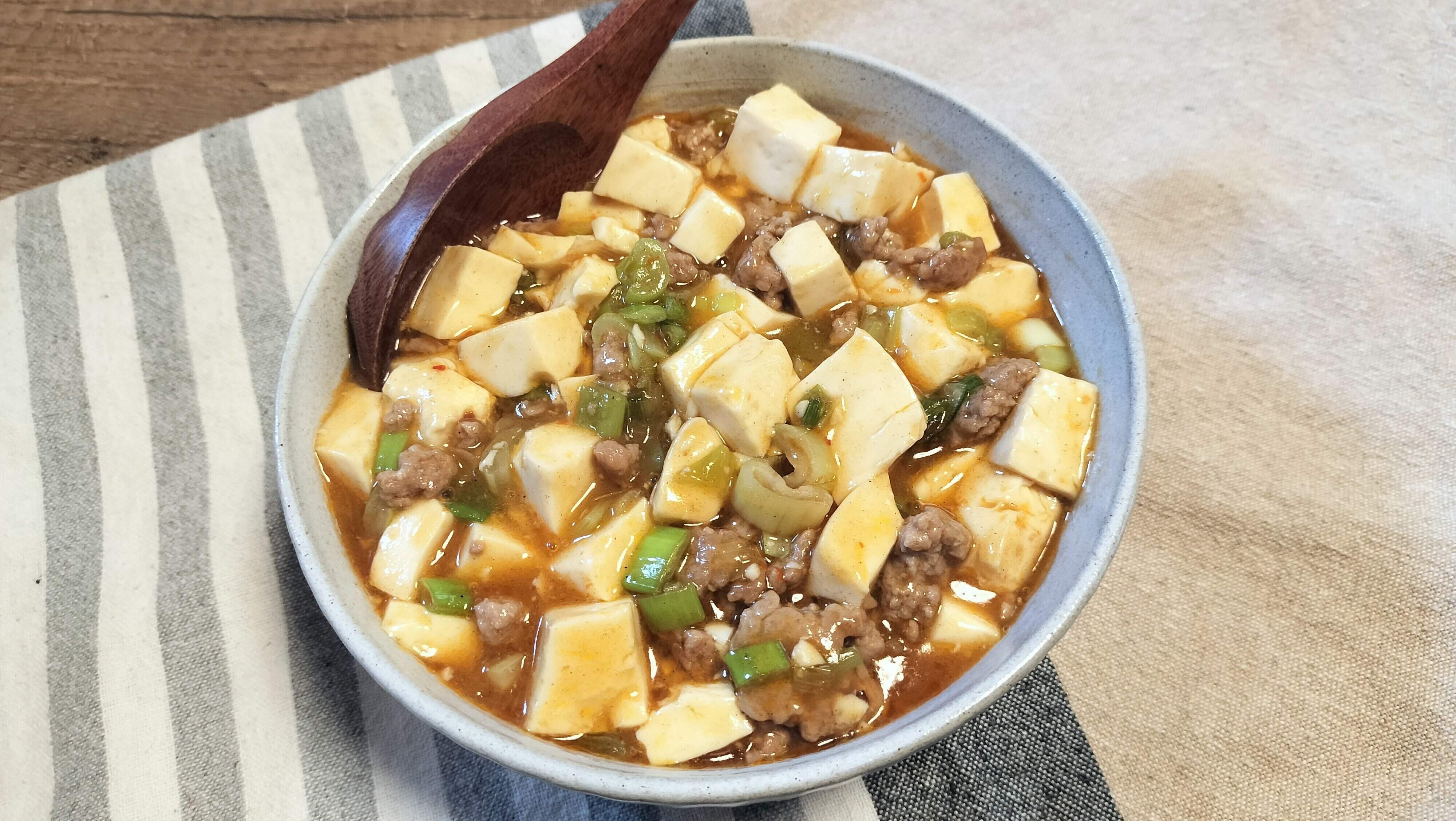 出来上がったレモン麻婆豆腐