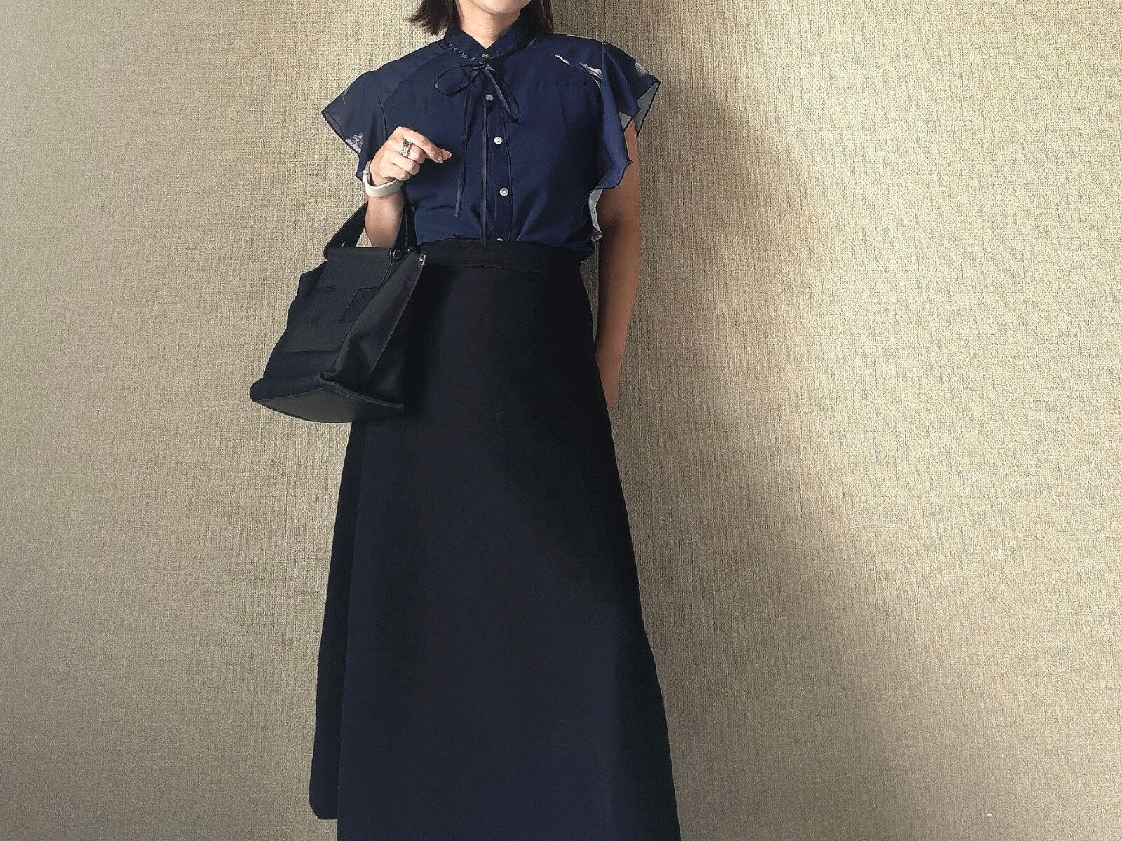 ウォッシャブルミラノリブフレアスカート