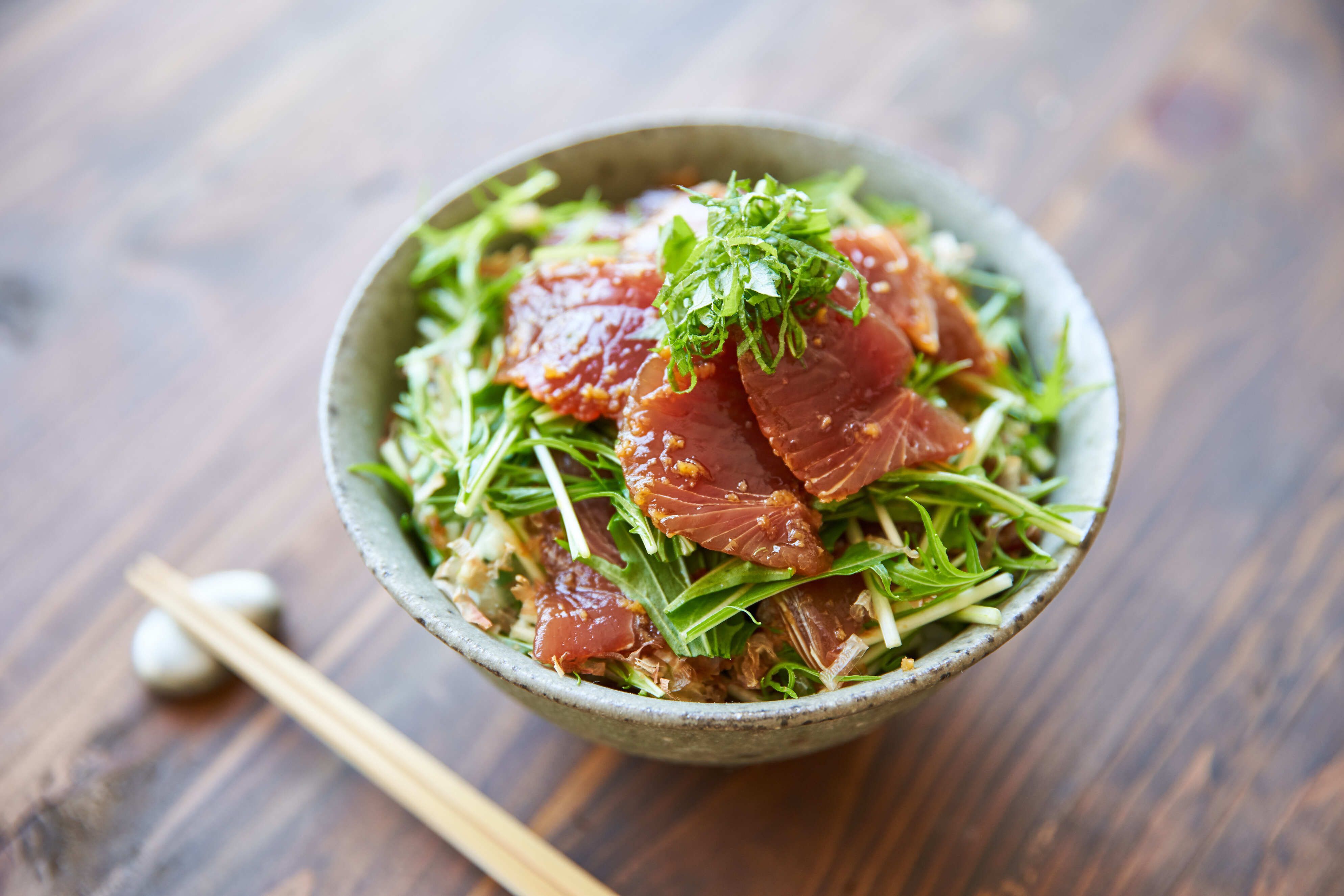【一皿で満足ごはん】かつおの漬け丼(のっけごはん)