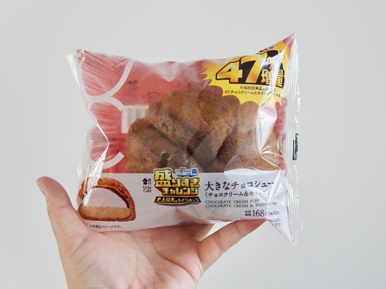 盛りすぎ！大きなチョコシュー(チョコクリーム＆ホイップ)