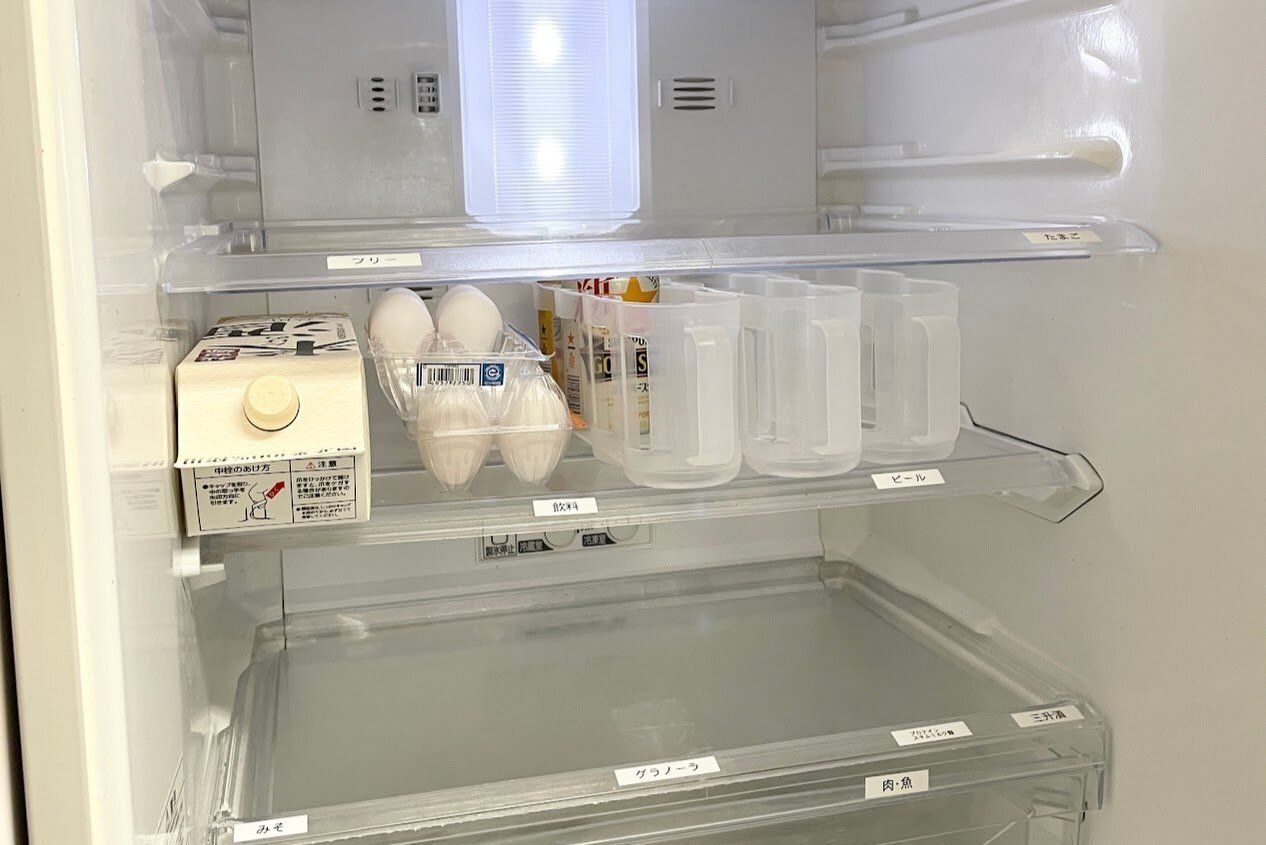 1．【冷蔵庫】の中をリセット