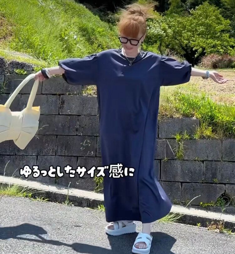 ぽわん袖ワンピ