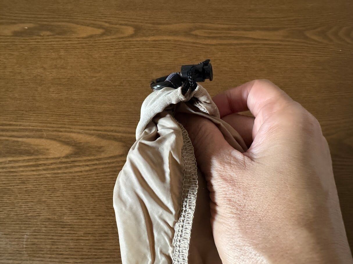 くしゅくしゅと押し込む