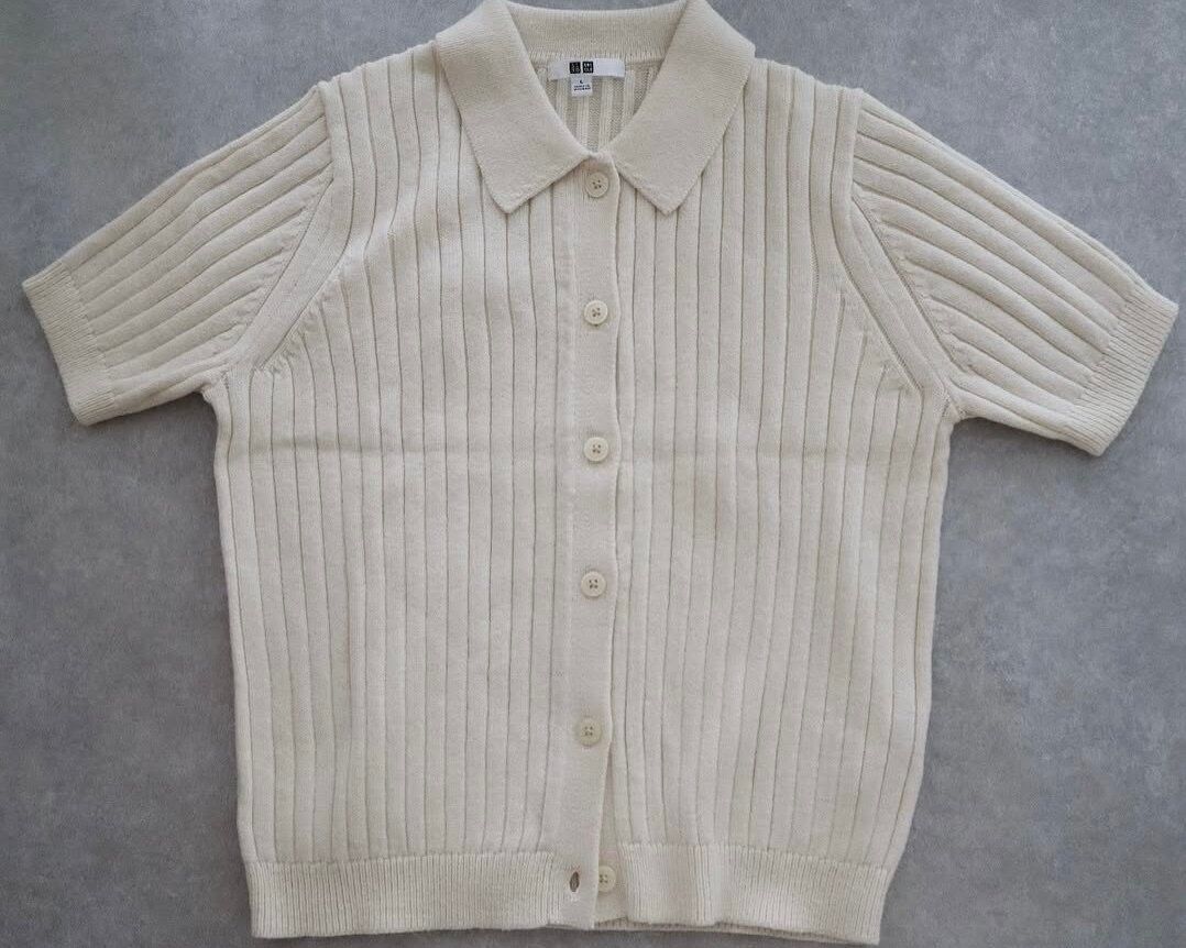 ユニクロ リブポロカーディガン 晩夏