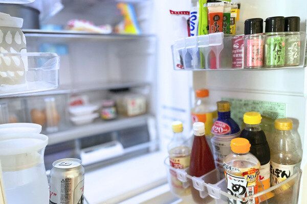 定位置がしっかり決まった冷蔵庫内