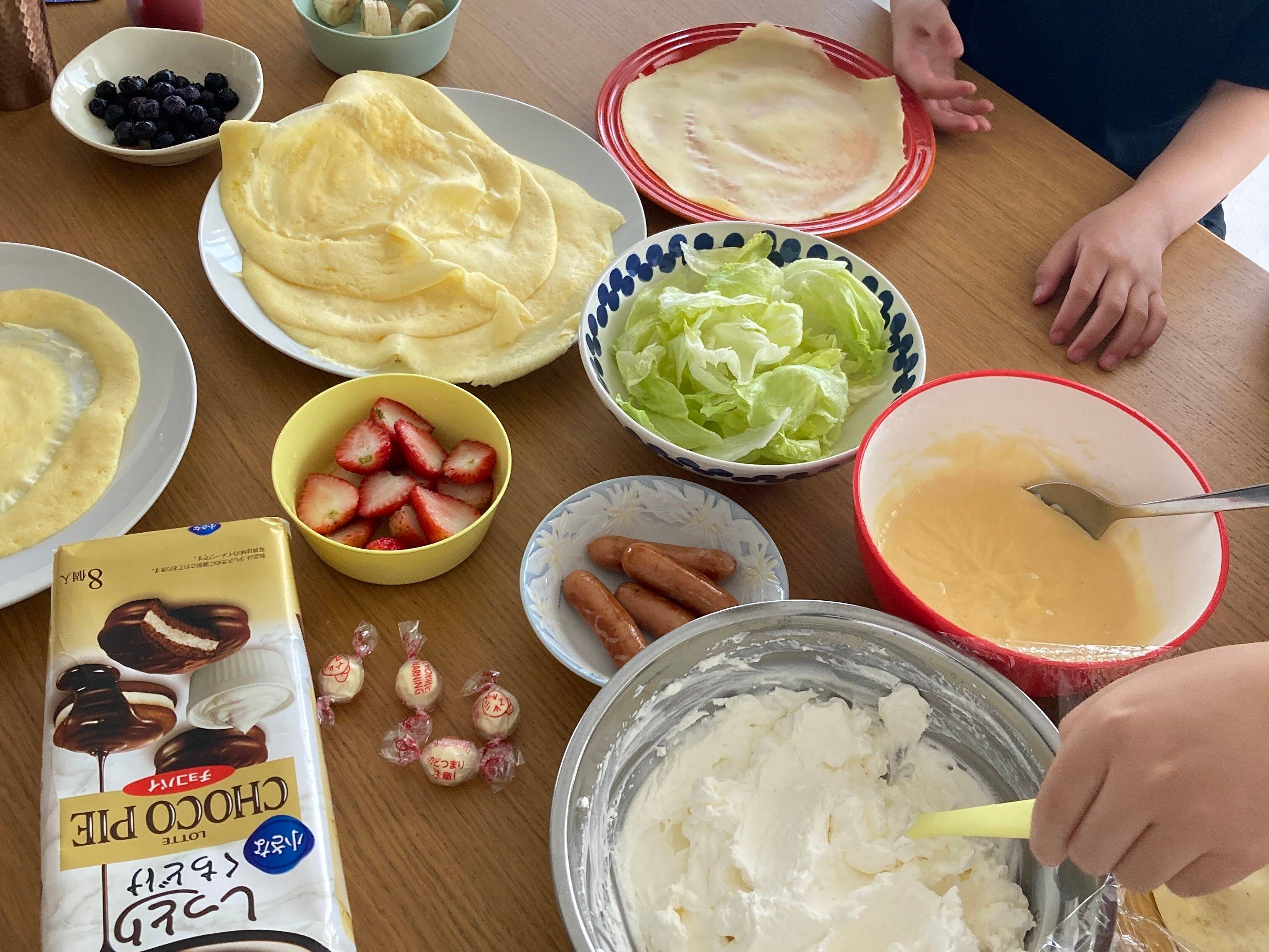 手作りクレープで食育