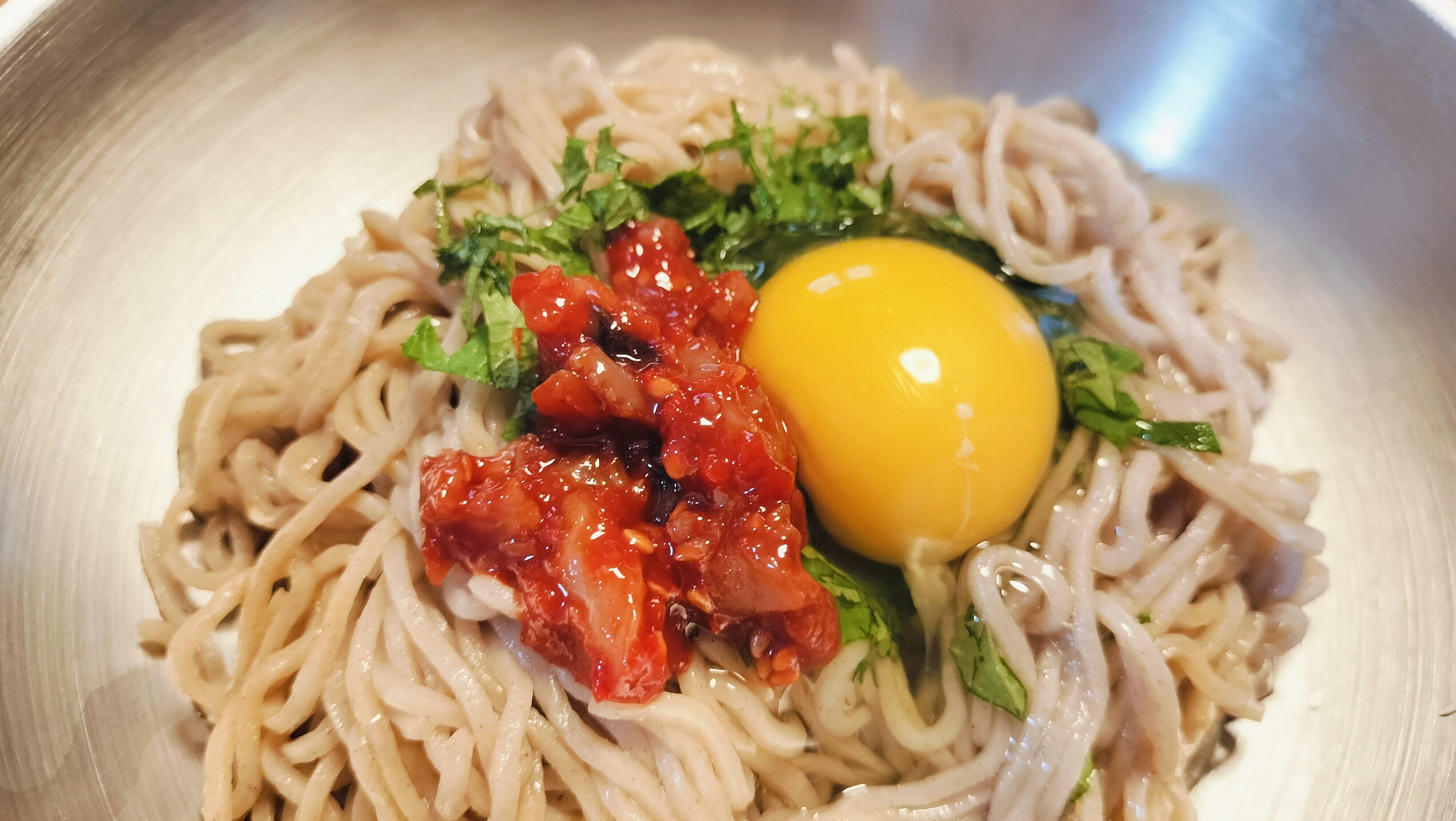 タコチャンジャまぜそば