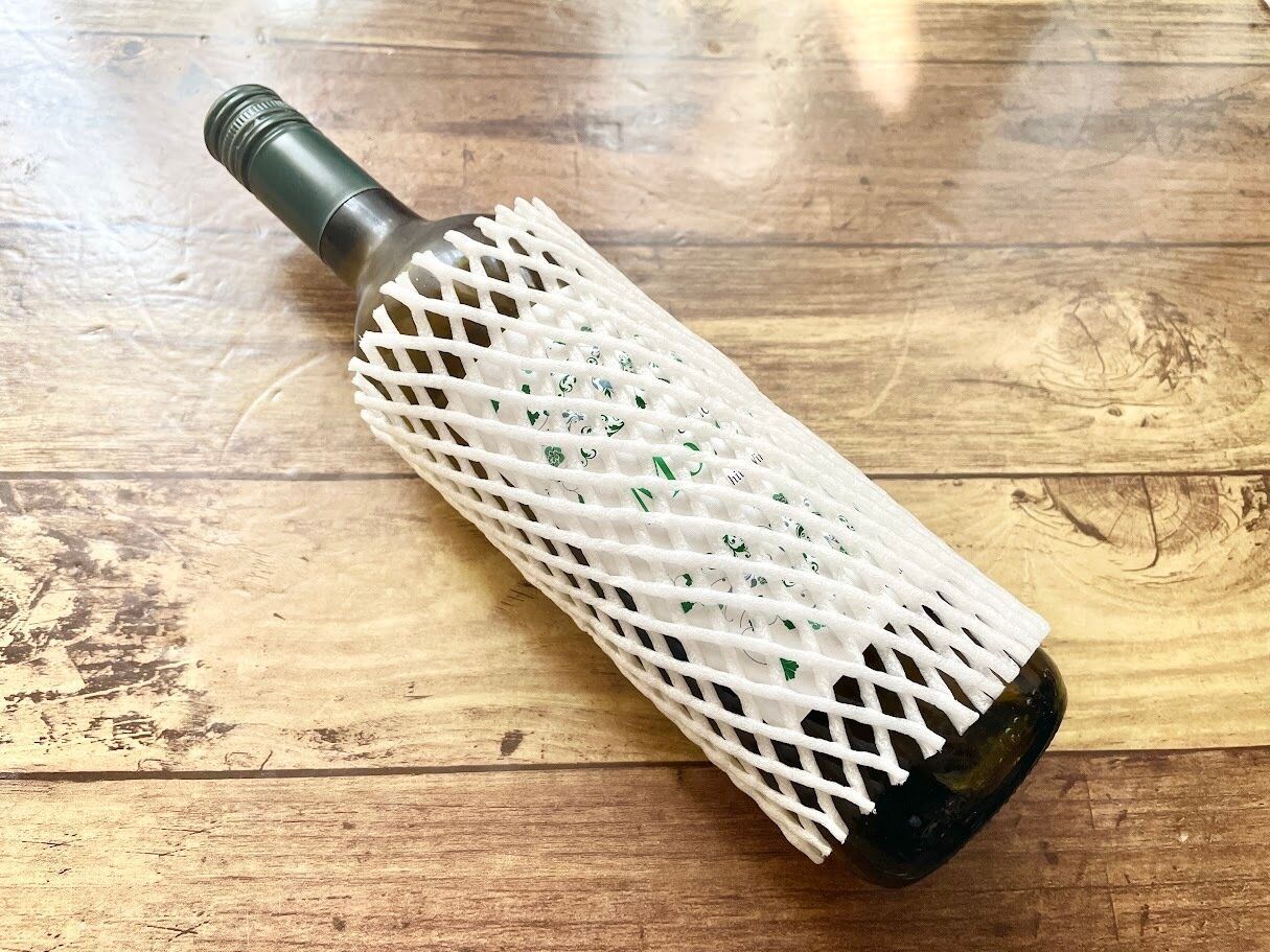 ビンに巻いて緩衝材にする