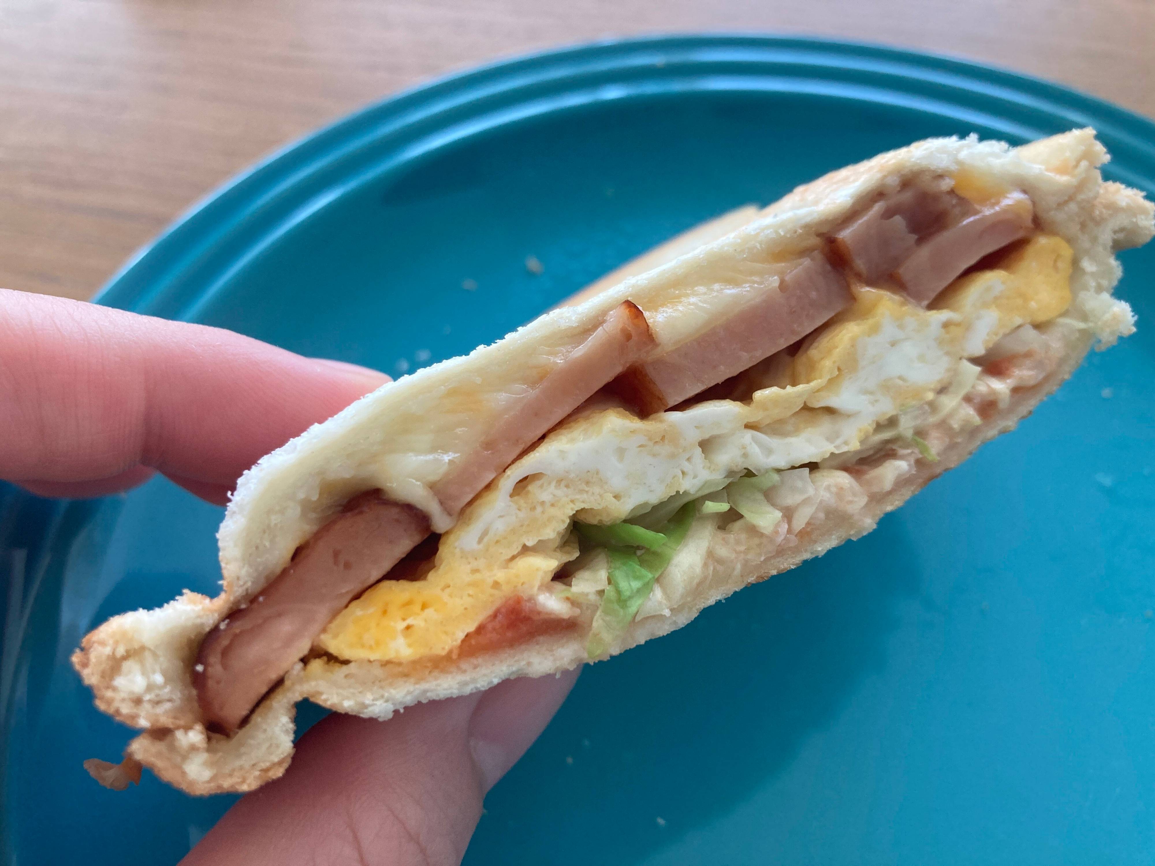 焼豚を使ったホットサンド