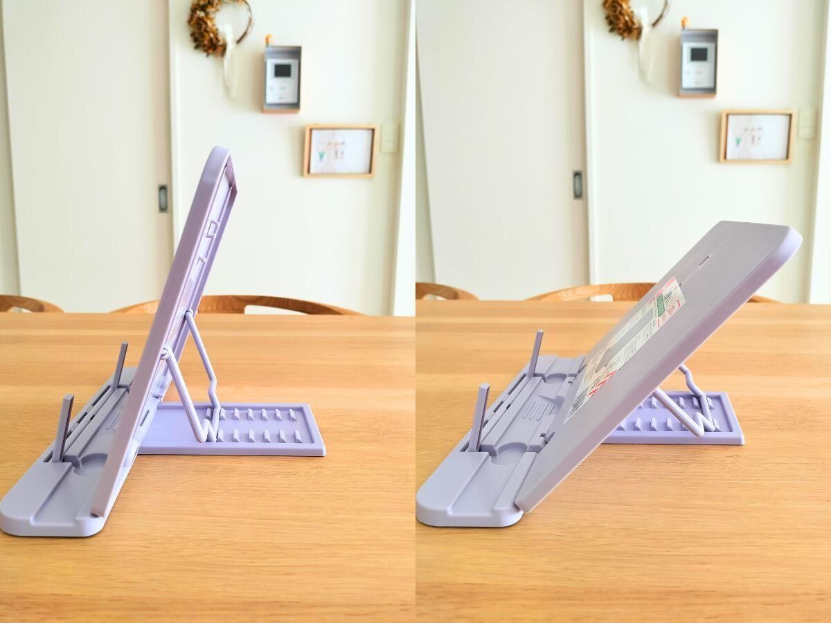 読書台の角度を比較しているところ