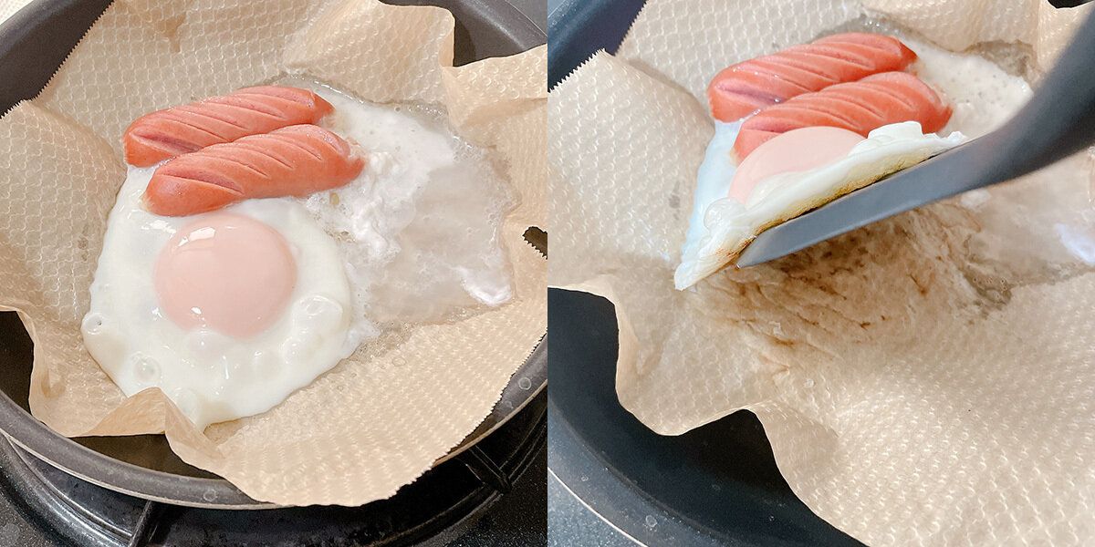 油を使わなくてもきれいに取れる