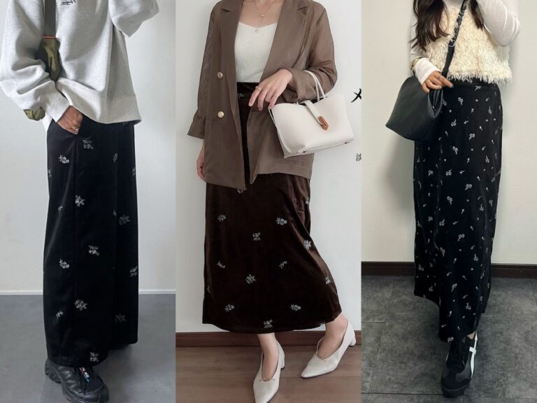 【本当にしまむら？】おしゃれが苦手な人はこれ買って！「花柄ベロアスカート」が超優秀