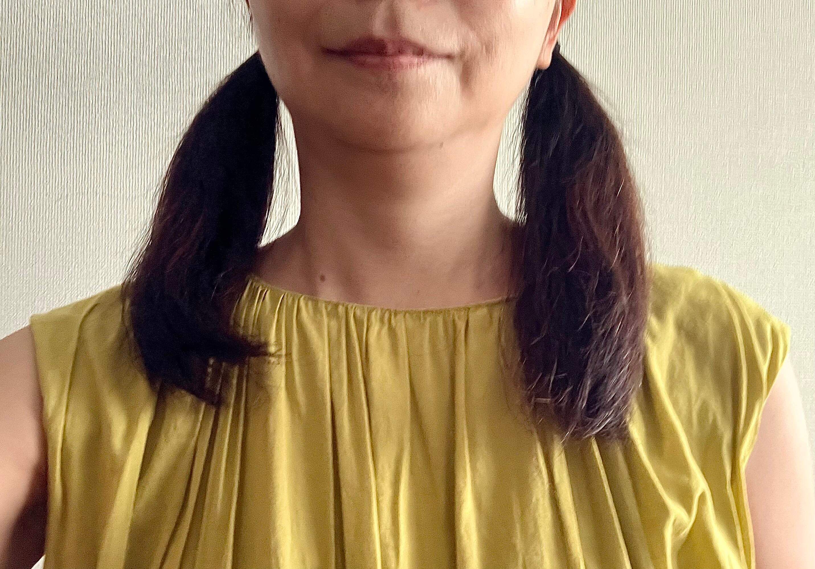 地毛でツインテールに