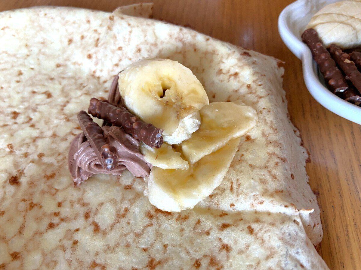 チョコとバナナをのせて