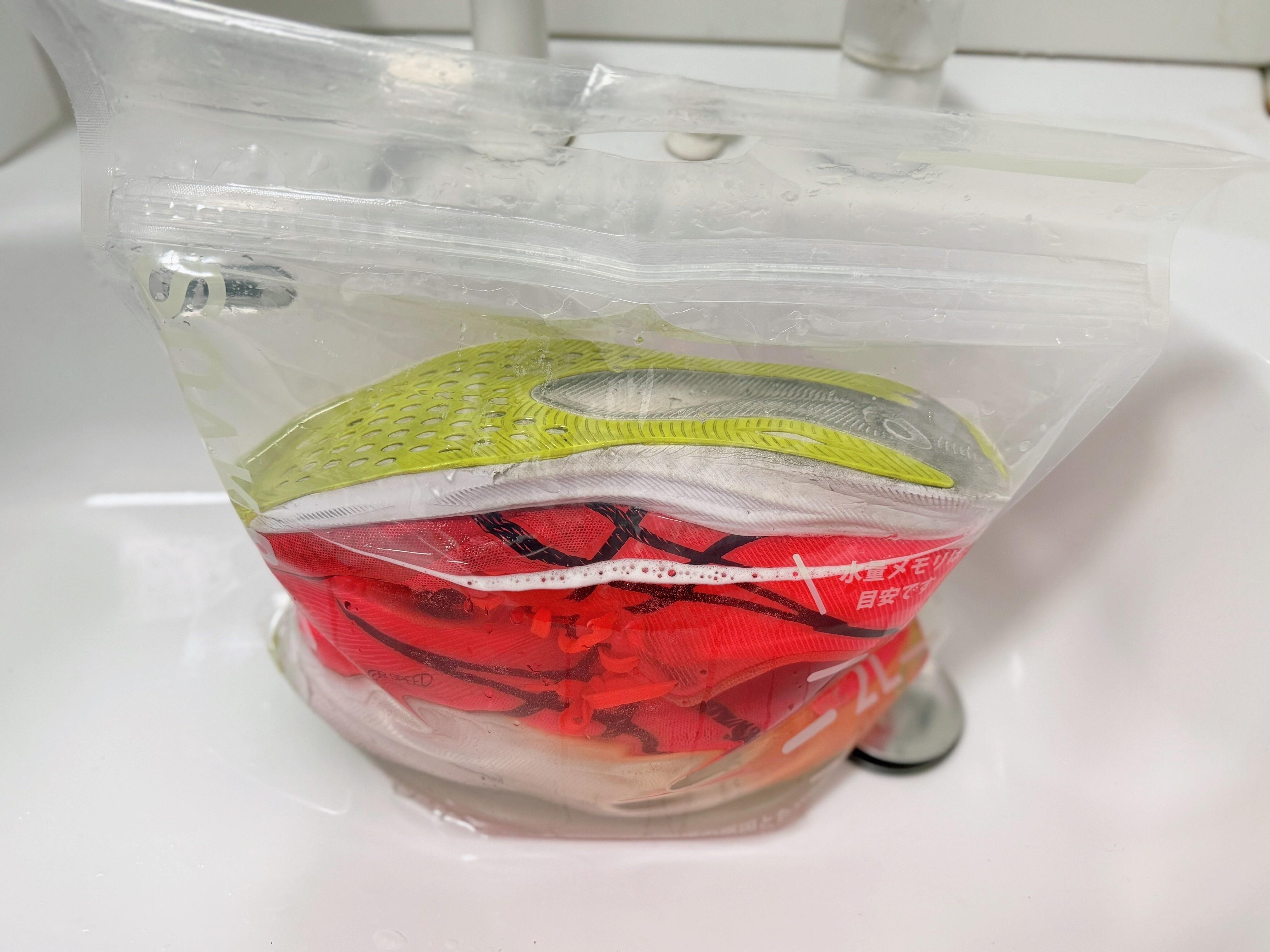 大人の靴もつけ置き可能!