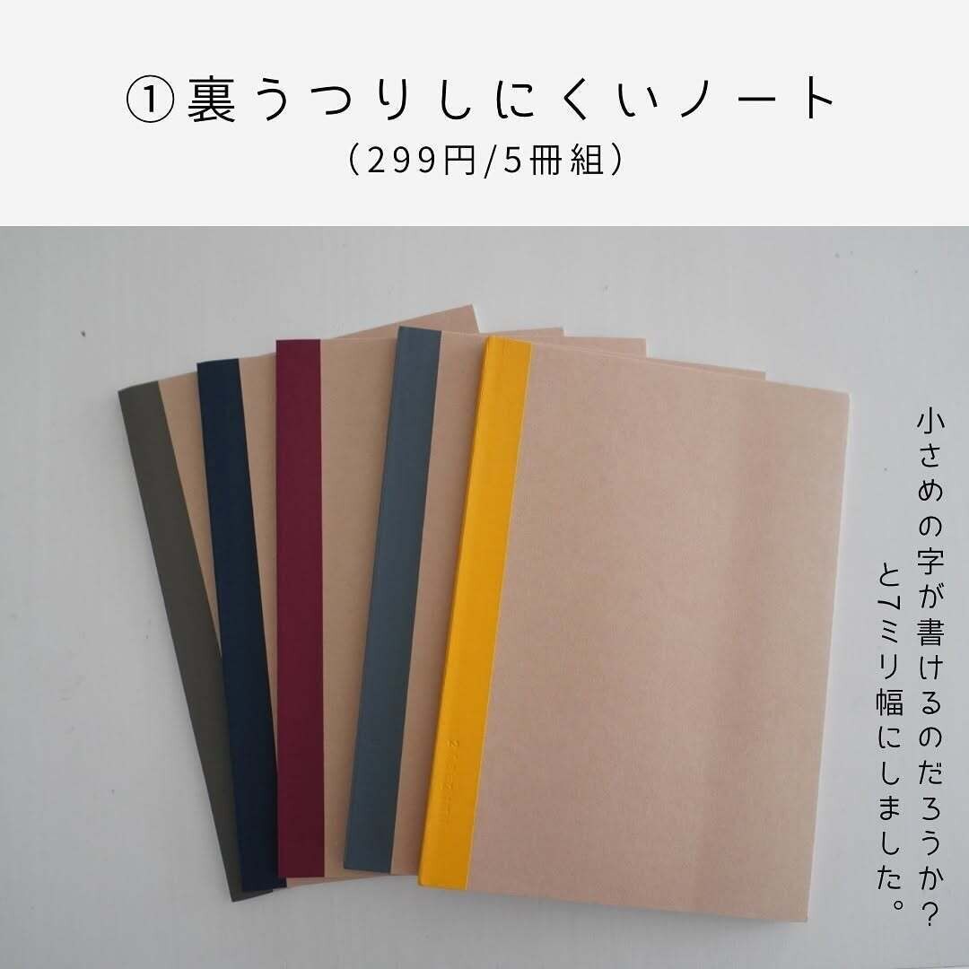ネットストアの評価は4.9！「裏うつりしにくいノート５冊組」