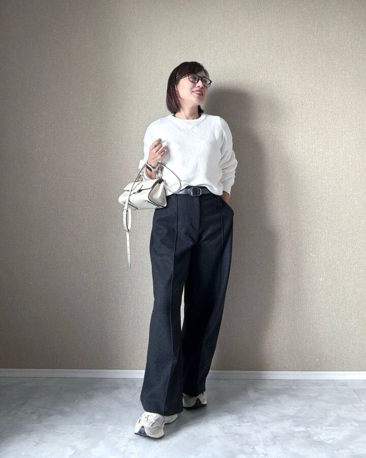 ブラッシュドジャージーワイドパンツ ユニクロ