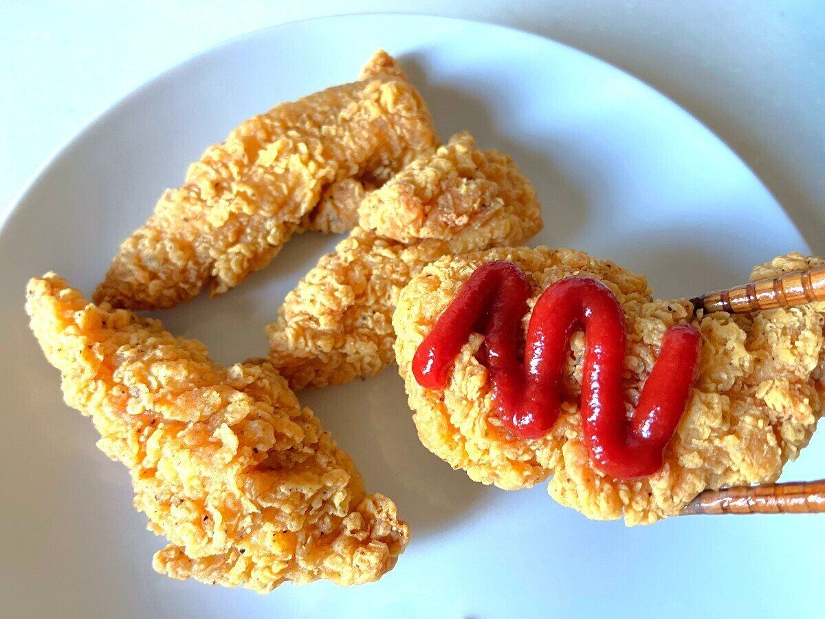 ケチャップをかけて