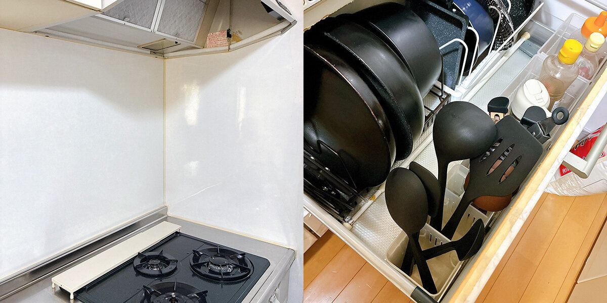 コンロ周りはなにも置かない