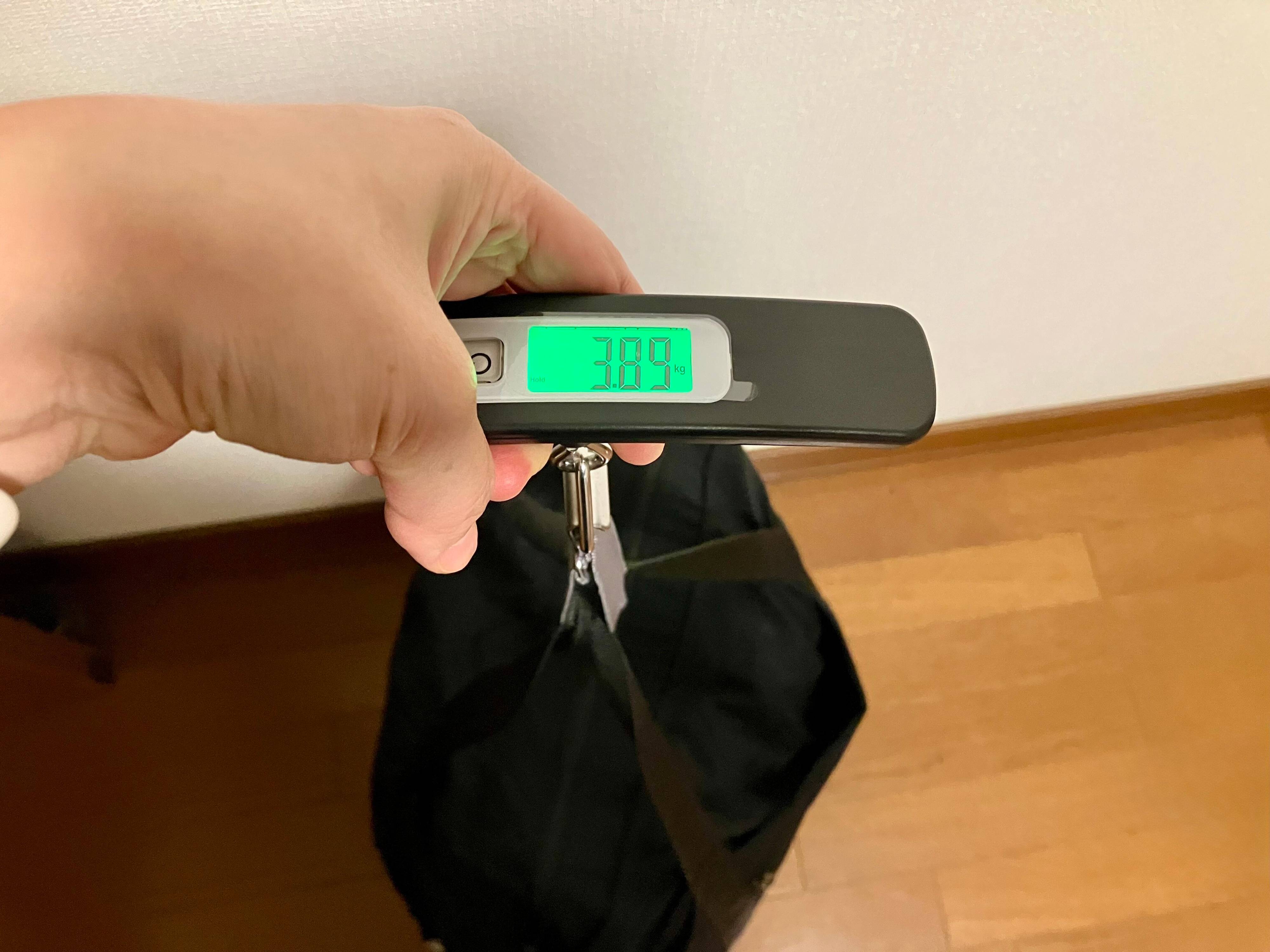 重さが表示されます