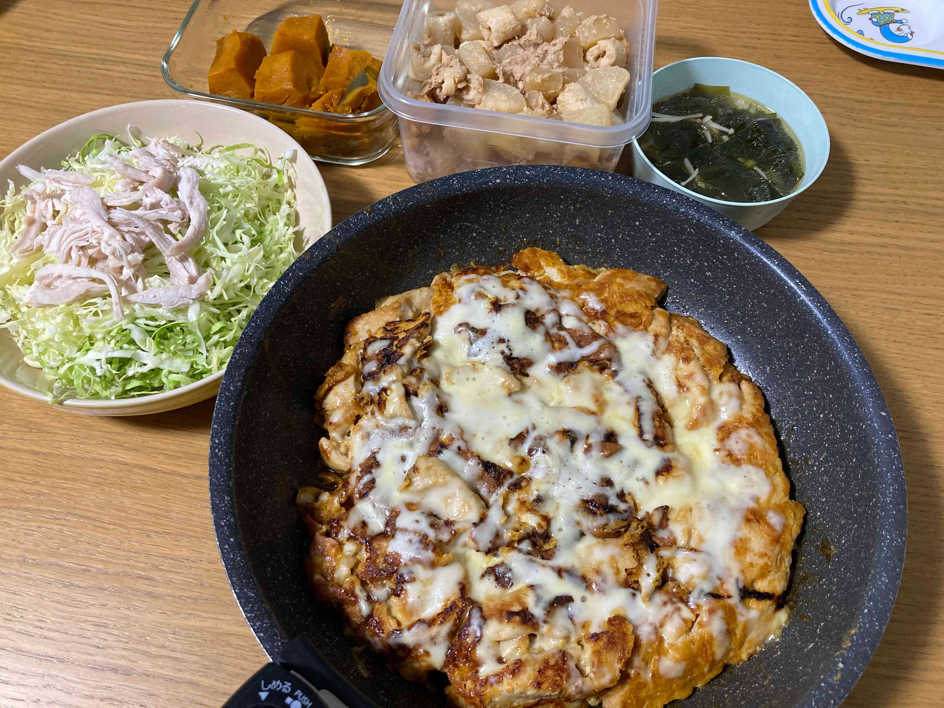 カレーピカタがメインの晩ごはん