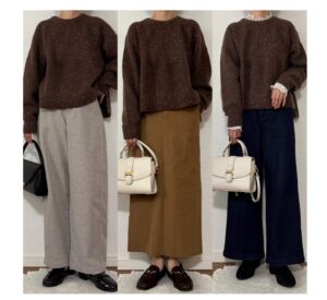 【しまむら】1,639円のお値段以上のもちもちニット発見！求心柄とネップ糸のワンポイントはしまむらに見えない高見えニット