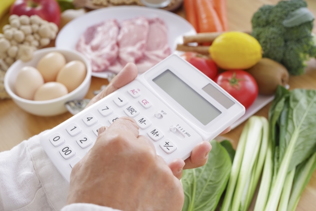 食品と電卓