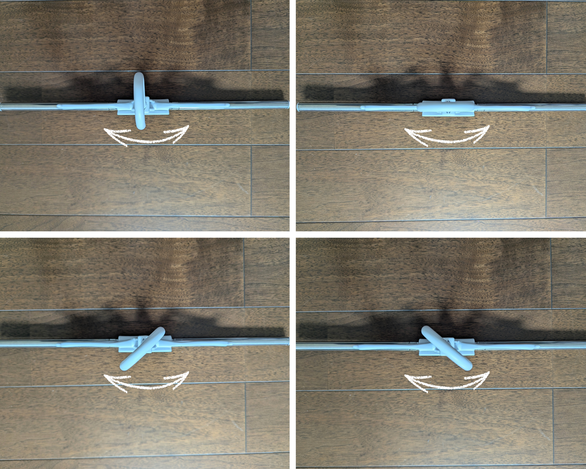 フックの角度が変わる様子