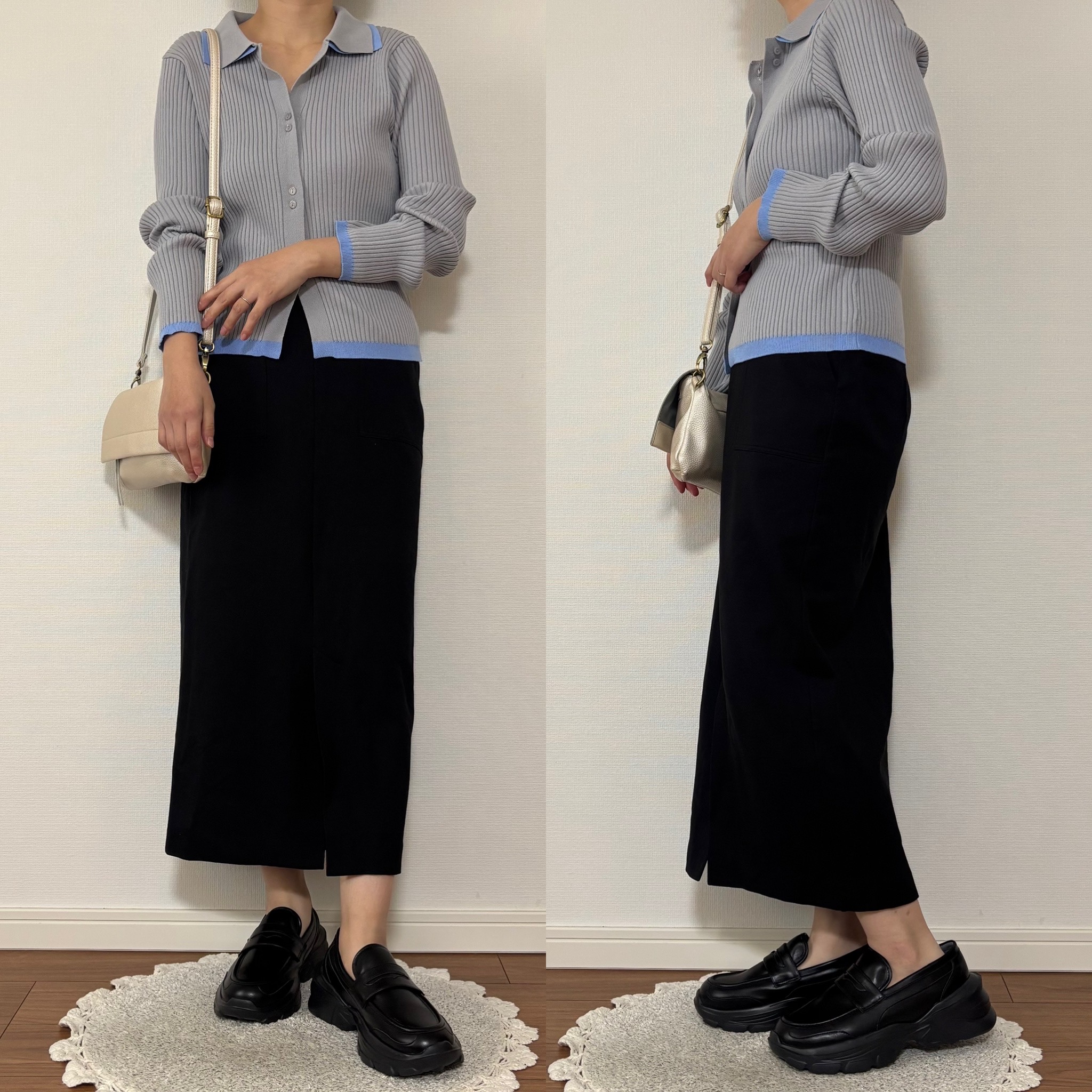 ナロースカートを合わせたコーディネート