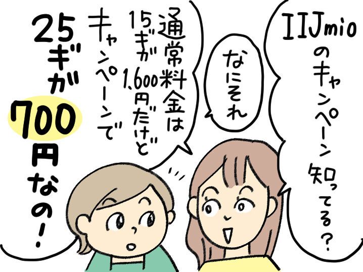 マンガ3-キャンペーンで25ギガ700円！