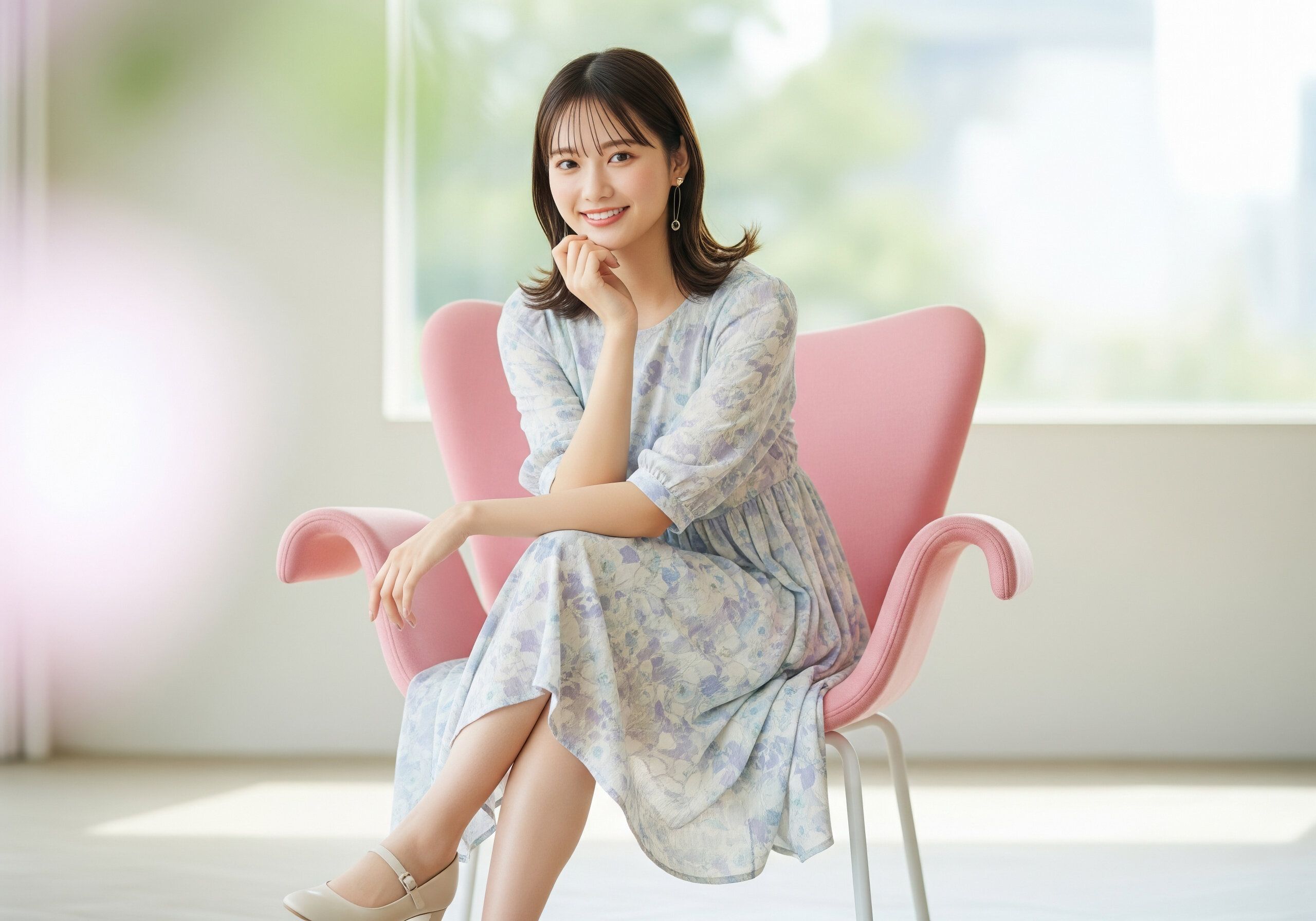 花柄ワンピース