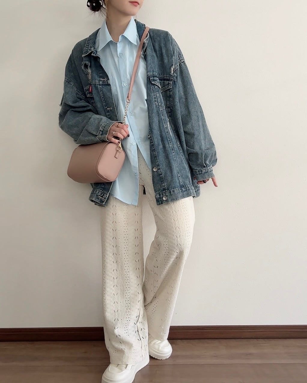 しまむらのカラーシャツコーデ