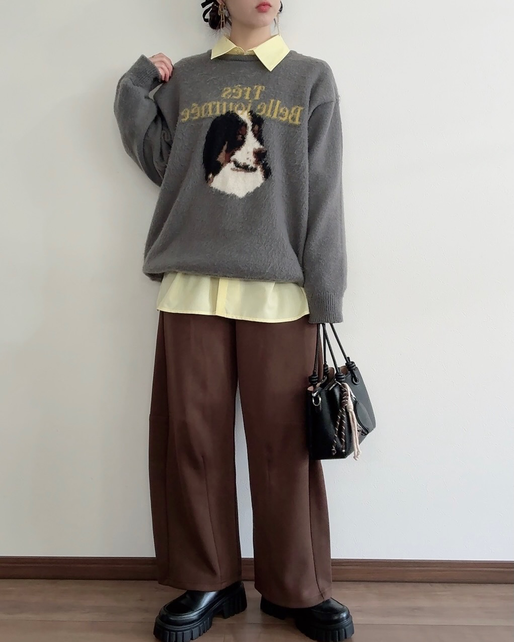 しまむらのシャツコーデ