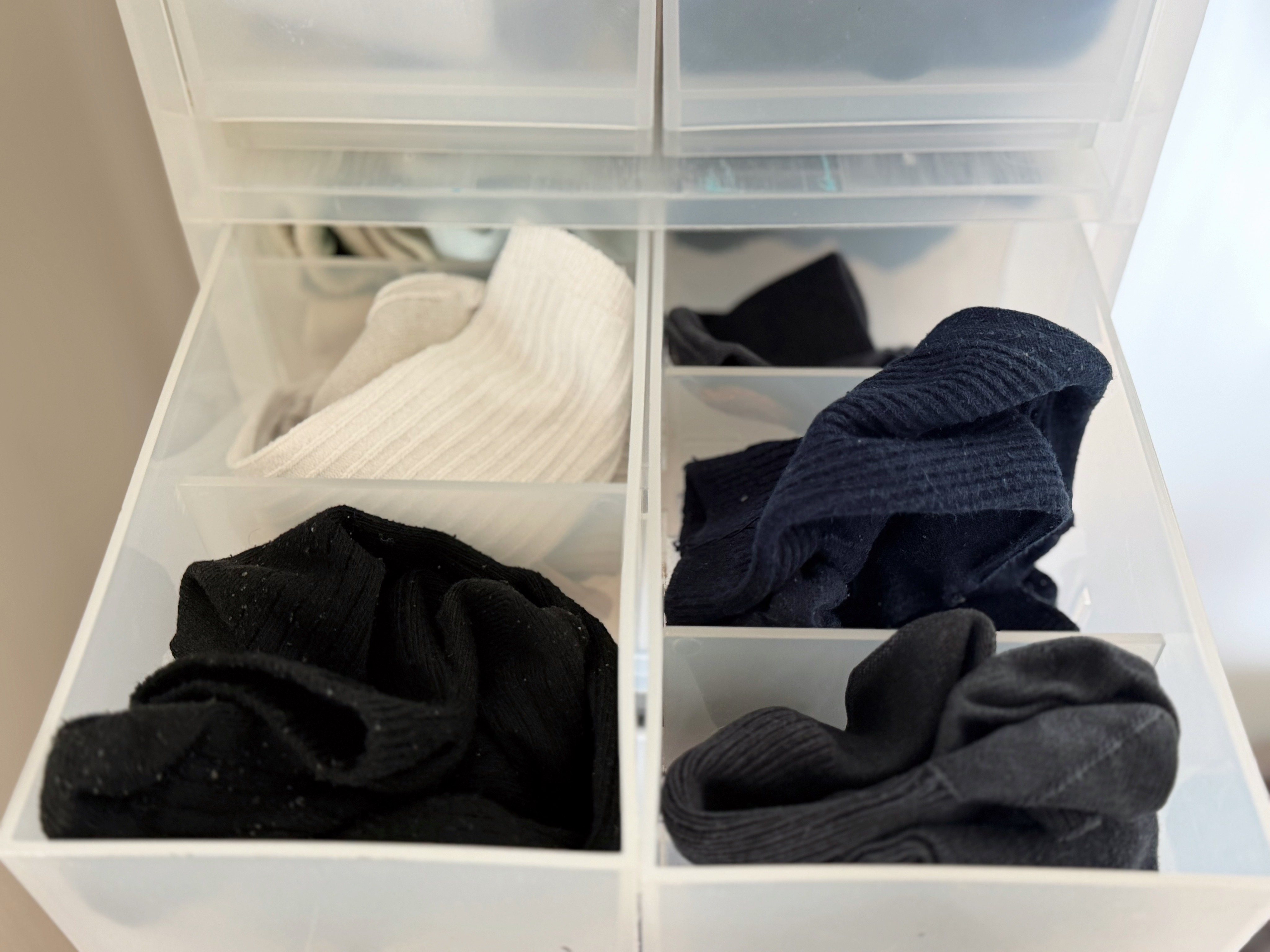 3．裏返しの靴下を戻すのをやめた