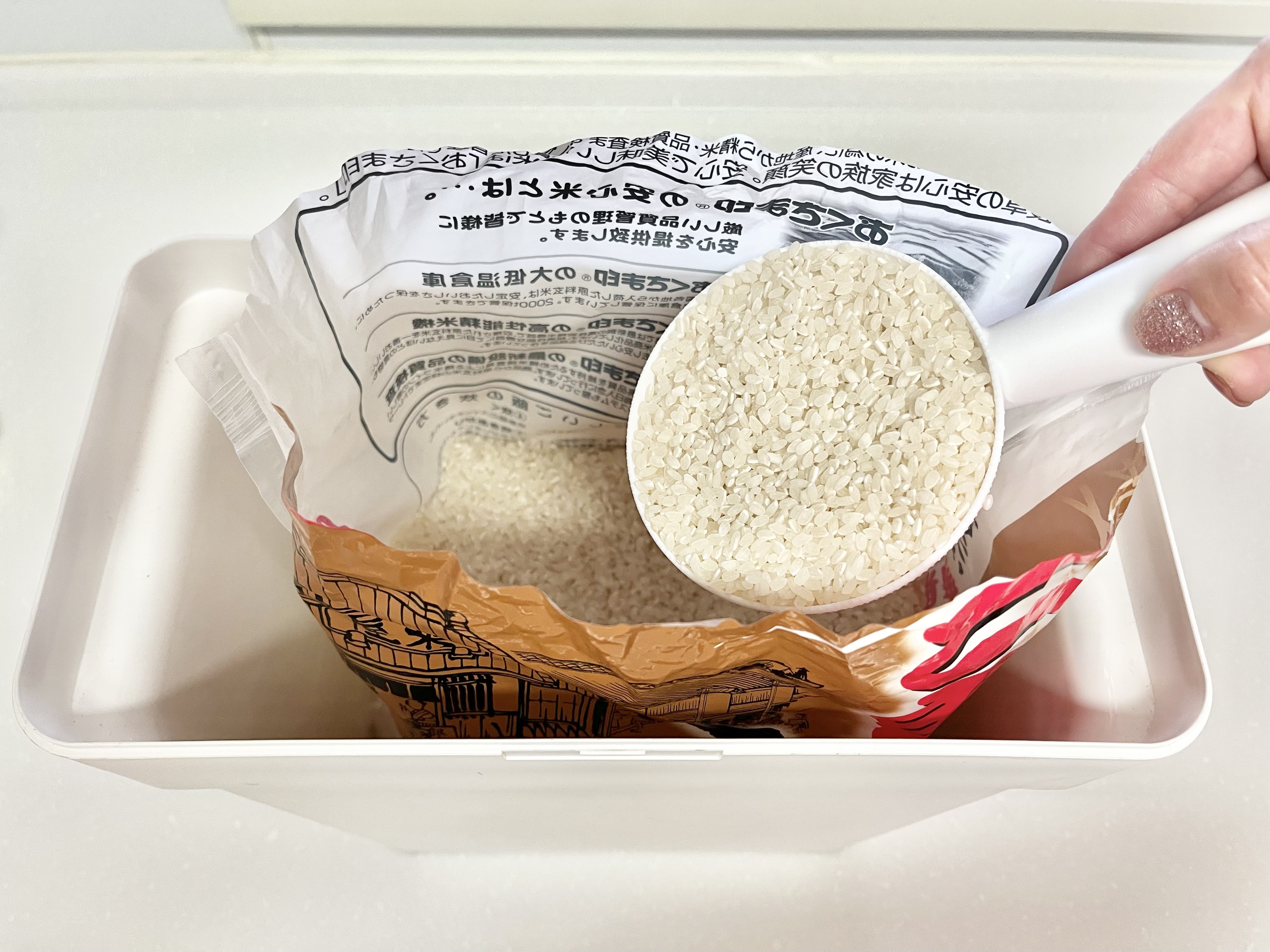 セリアの「一気にすくえるしゃもじ」の使用画像