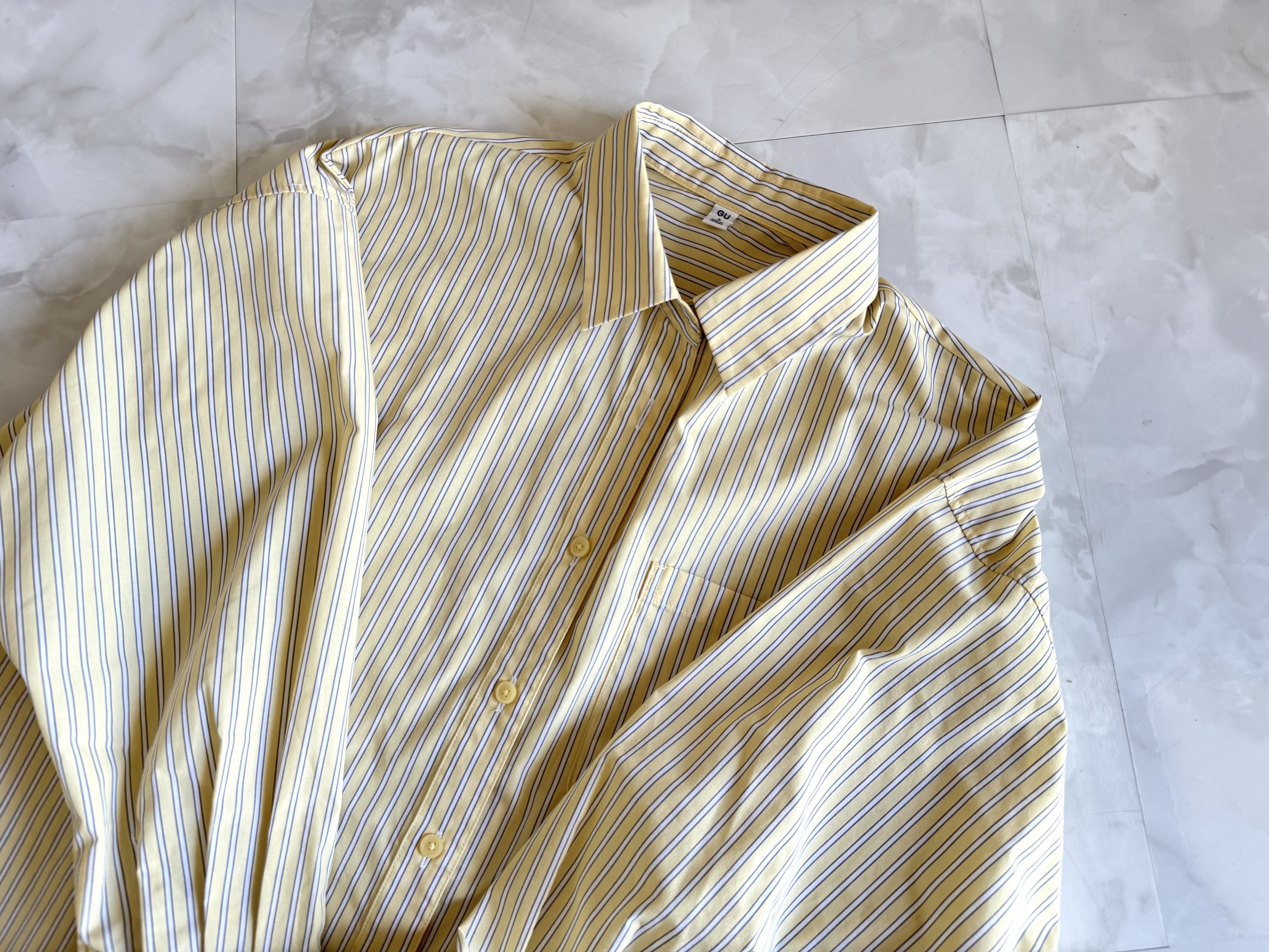 GU ドルマンスリーブストライプシャツ