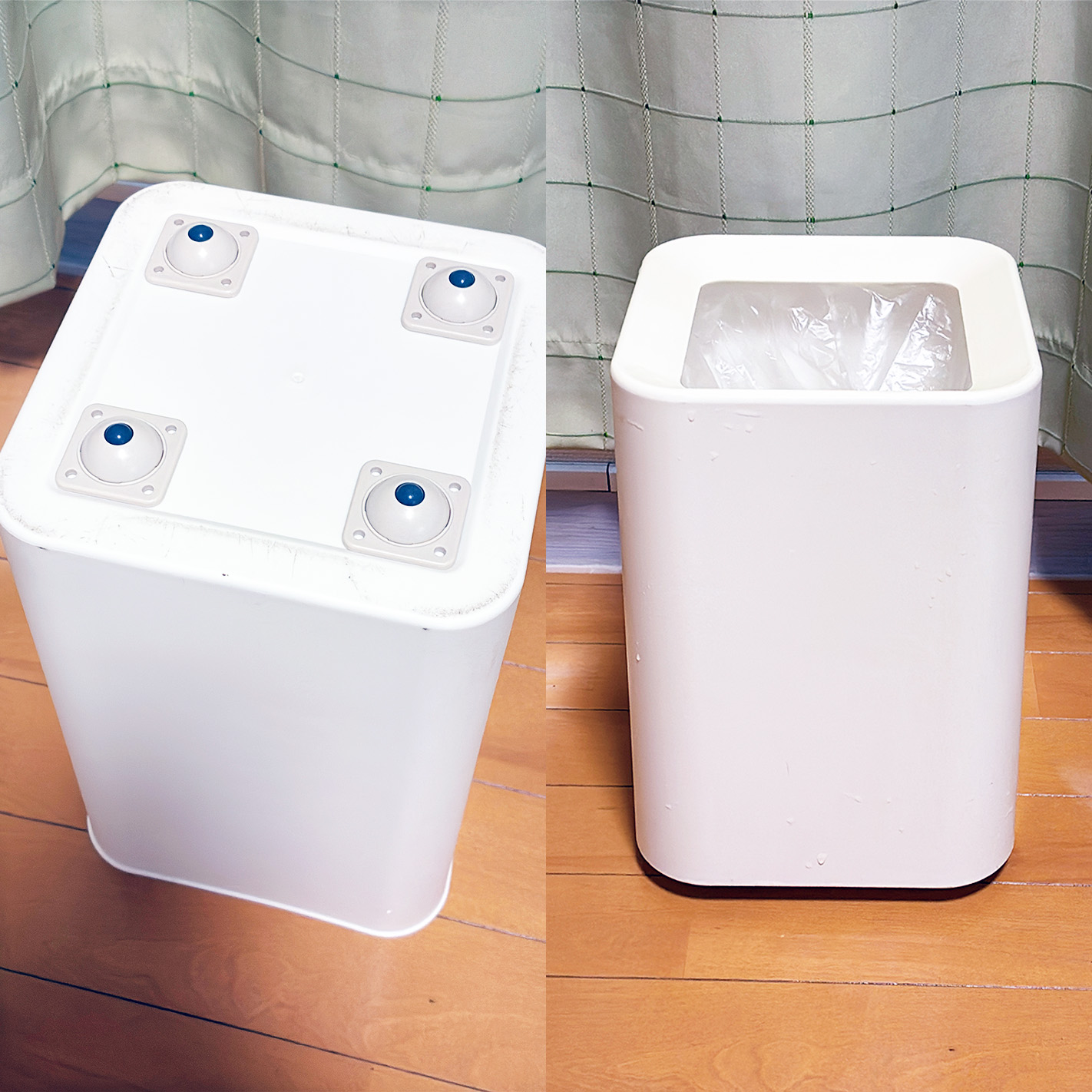 試しにリビングのゴミ箱に貼ってみた