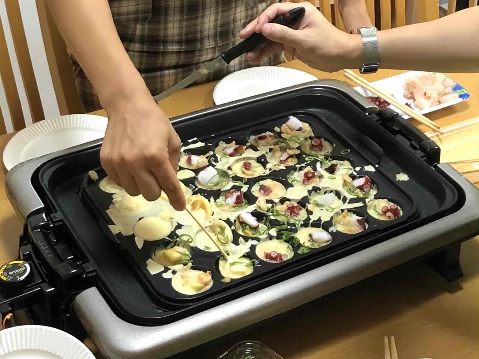 たこ焼きパーティーの様子