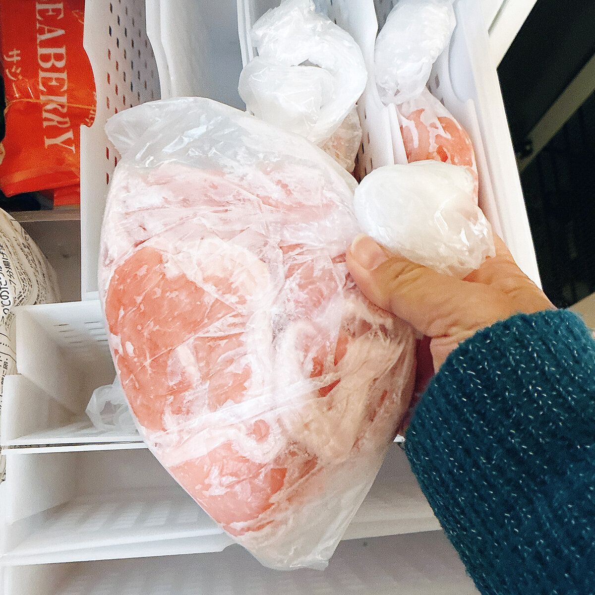 お肉の小分け冷凍に