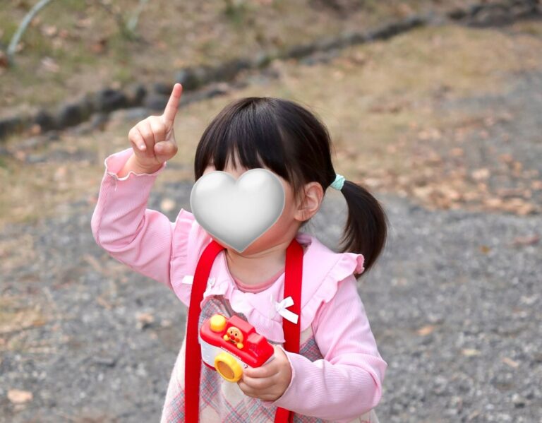 キッズカメラで写真を撮る姿がママの撮影スタイルに酷似！全力で写真を撮る姿に注目