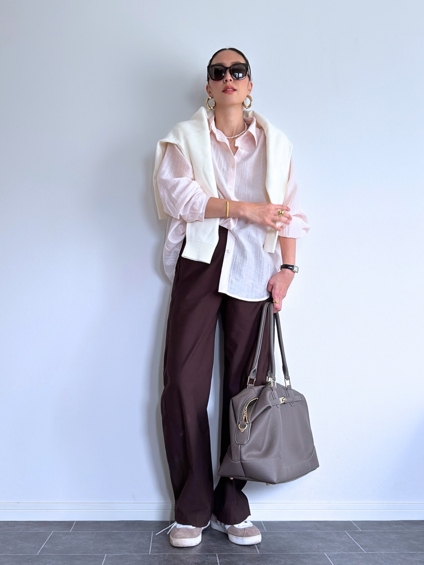 ユニクロ　ジャージーバレルレッグパンツ