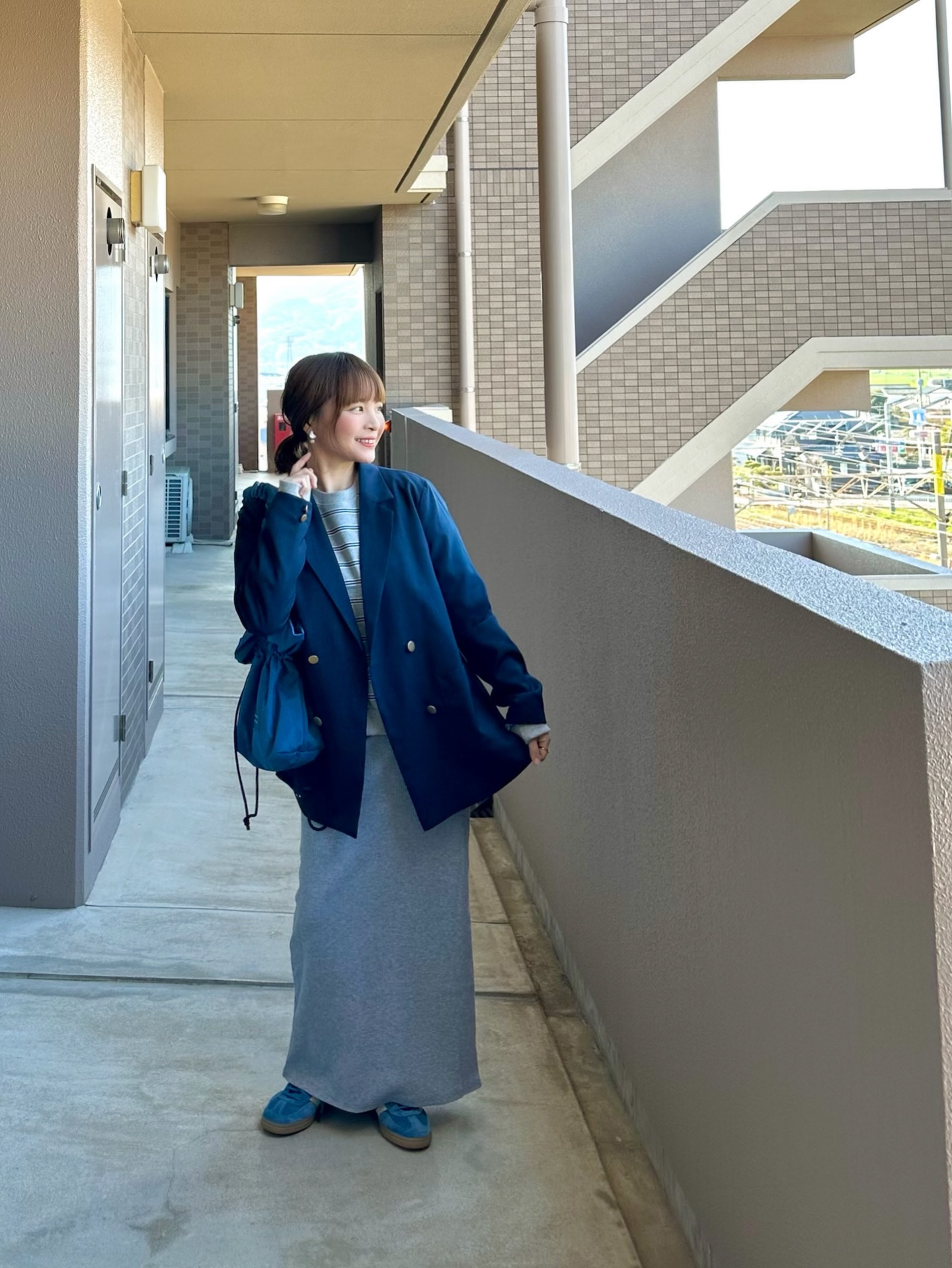 しまむら　リブナロースカート　コーディネート